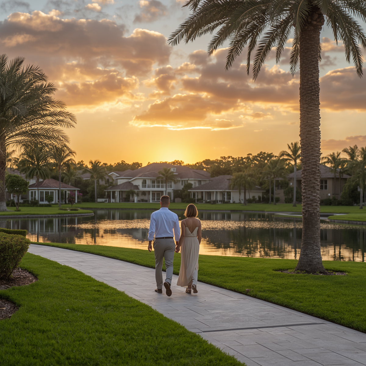 Estilo de vida residencial en Naples Florida con comunidades modernas y ambiente tranquilo.